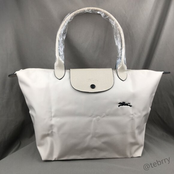 NWT Longchamp Le Pliage Original Large Shoulder Nylon Bag Tote IN OFF WHITE - Picture 1 of 12